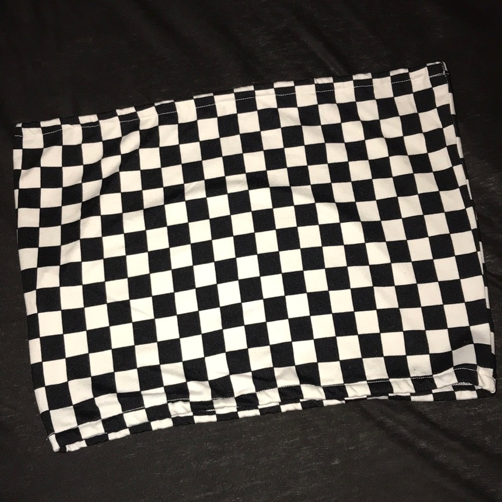 shein checkered tube top
